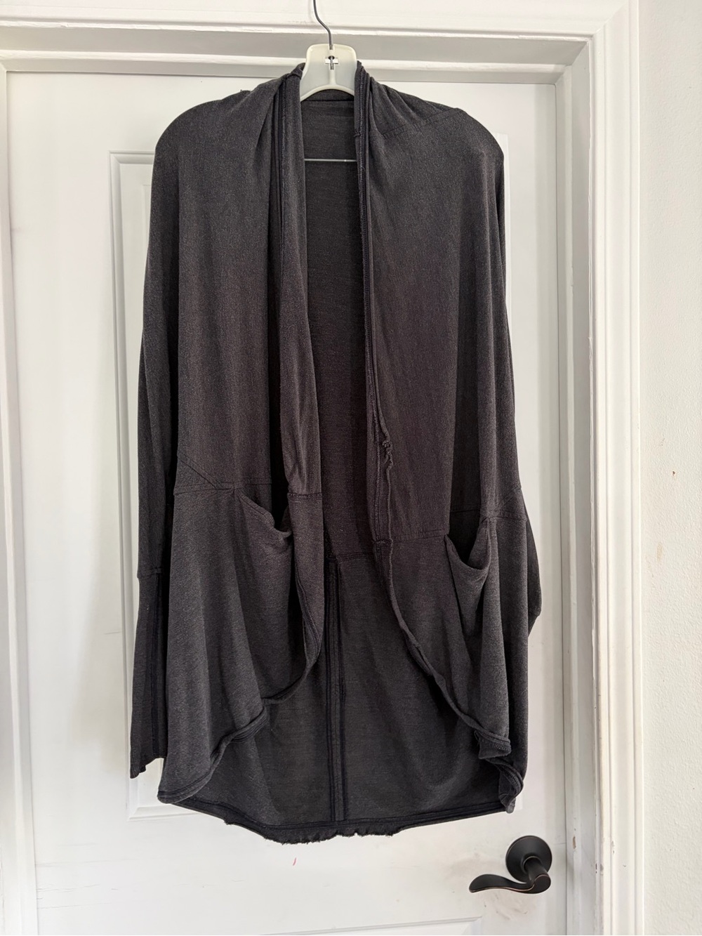 lululemon athletica charcoal draped open-front cardigan